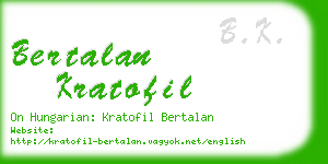 bertalan kratofil business card